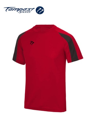 Tempest Lightweight Red Black Mens Training Shirt